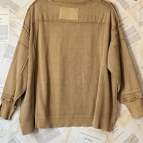NWT Free People We The Free Worn Thru Pullover Sweater XS Rib Knit - Picture 6 of 6